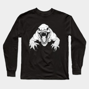 Crawling Monster in Black and White Long Sleeve T-Shirt